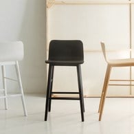 丹麥Tolv Tami 簡約L型高腳吧台椅 (黑)