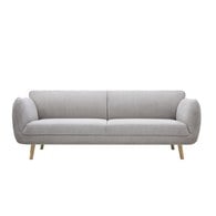 丹麥Tolv 柔軟線條布面三人沙發 (米灰)