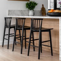 丹麥Tolv Requin 鏤空椅背吧台椅 (黑)