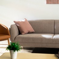 丹麥Tolv 柔軟線條布面2.5人沙發 (米灰)