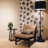 丹麥Tolv 編織網狀斜邊休閒皮革躺椅(淺灰)