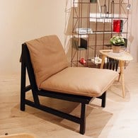 丹麥Tolv 編織網狀斜邊休閒皮革躺椅(淺灰)