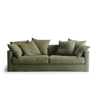 丹麥Tolv Sloopy自由氣息法式三人沙發(軍綠)