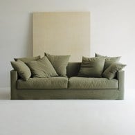 丹麥Tolv Sloopy自由氣息法式三人沙發(軍綠)