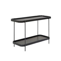 丹麥Tolv Humla 立體邊緣雙層矩形邊桌 (黑)