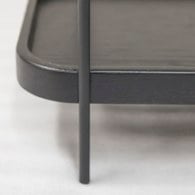 丹麥Tolv Humla 立體邊緣雙層矩形邊桌 (黑)