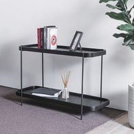 丹麥Tolv Humla 立體邊緣雙層矩形邊桌 (黑)