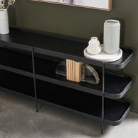 丹麥Tolv Humla 立體邊緣多層置物展架 (黑)