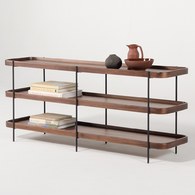 丹麥Tolv Humla 立體邊緣多層置物展架 (胡桃木)