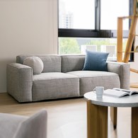 丹麥Tolv Baker澎厚吐司布面沙發 (麻灰、200公分)