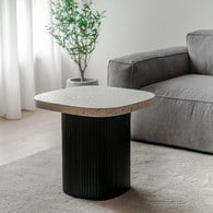 丹麥Tolv 京都園水磨石茶几 (白/黑)