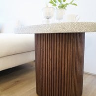 丹麥Tolv 京都園水磨石茶几 (灰/咖、55公分)