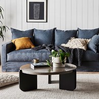 丹麥Tolv 水磨石面圓形茶几 (黑)