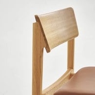 丹麥Tolv Poise典藏實木可堆疊單椅(橡木/皮革椅墊)