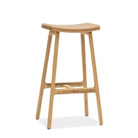 丹麥Tolv Odd 微波浪皮革吧台椅 (橡木/淺焦糖)