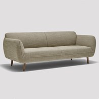 丹麥Tolv 柔軟線條布面三人沙發 (淺灰)