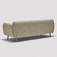 丹麥Tolv 柔軟線條布面三人沙發 (淺灰)