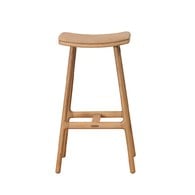 丹麥Tolv Odd 微波浪皮革吧台椅 (橡木/淺焦糖)