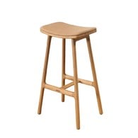 丹麥Tolv Odd 微波浪皮革吧台椅 (橡木/淺焦糖)