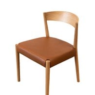 丹麥Tolv 一字靠背單椅 (皮革/棕)