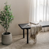 丹麥Tolv Folk北歐森林皮革長凳 (黑)