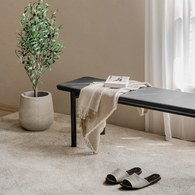 丹麥Tolv Folk北歐森林皮革長凳 (黑)