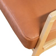 丹麥Tolv 斜背休閒皮革單人沙發 (深焦糖)