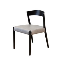 丹麥Tolv一字靠背單椅 (黑/鐵灰皮革)