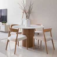 丹麥Tolv 塔拉大理石圓桌 (橡木、直徑125公分)