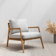 丹麥Tolv 斜背休閒布面單人沙發 (混麻灰)