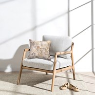 丹麥Tolv 斜背休閒布面單人沙發 (米白)