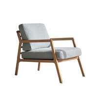 丹麥Tolv 斜背休閒布面單人沙發 (粉藍)