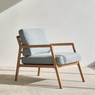 丹麥Tolv 斜背休閒布面單人沙發 (粉藍)