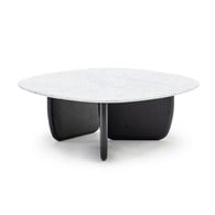 丹麥Tolv 三角摩登大理石茶几 (黑/橡木、90公分)