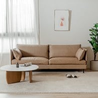 丹麥Tolv Weekend北歐假日皮革沙發 (奶茶、220公分)