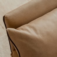 丹麥Tolv Weekend北歐假日皮革沙發 (奶茶、220公分)