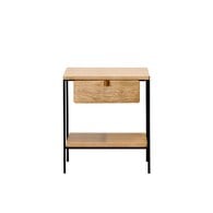 丹麥Tolv Feya 俐落金屬腳方形邊桌(橡木)