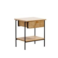 丹麥Tolv Feya 俐落金屬腳方形邊桌(橡木)