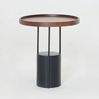丹麥Tolv Cloch 混凝土柱腳圓形邊桌(胡桃木)