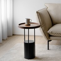 丹麥Tolv Cloch 混凝土柱腳圓形邊桌(胡桃木)