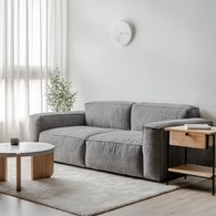 丹麥Tolv Baker澎厚吐司布面沙發 (深麻灰、200公分)