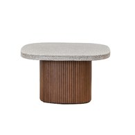 丹麥Tolv 京都園水磨石茶几 (暖灰/深橡木)