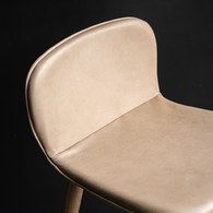 丹麥Tolv Puddle圓弧流線型吧台椅 (皮革/奶茶色)