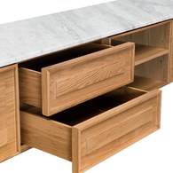 丹麥Tolv Yorke 白色大理石電視櫃(200公分)