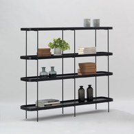 丹麥Tolv Humla 立體邊緣多層置物展架 (黑色、高135 公分)