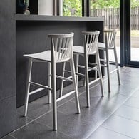 丹麥Tolv Requin 鏤空椅背吧台椅 (白)