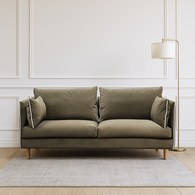 丹麥Tolv Weekend北歐假日風情沙發 (橄欖綠貓抓布、190公分)