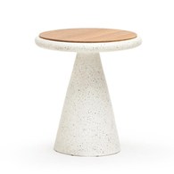 丹麥Tolv RAMEL沙漏茶几 (白水磨石、高48.5公分)