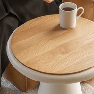 丹麥Tolv RAMEL沙漏茶几 (白水磨石、高48.5公分)