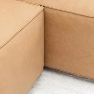 丹麥Tolv Baker積木皮革四人座沙發 (右向、焦糖)